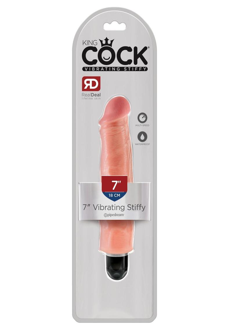 King Cock Vibrating Stiffy Dildo RealDeal Lifelike Skin Waterproof