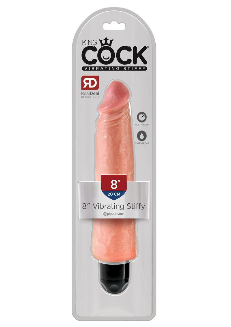 King Cock Vibrating Stiffy Dildo RealDeal Lifelike Skin Waterproof