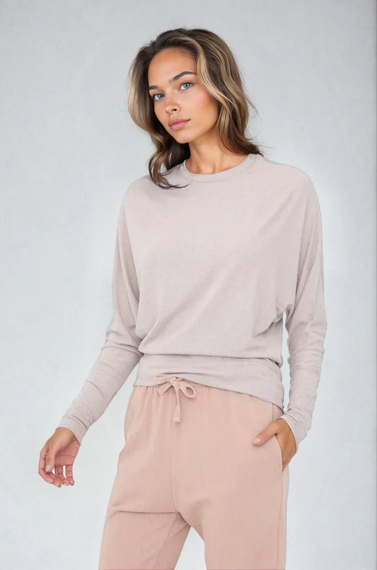 Ethereal Flow Dolman Top - Mocha