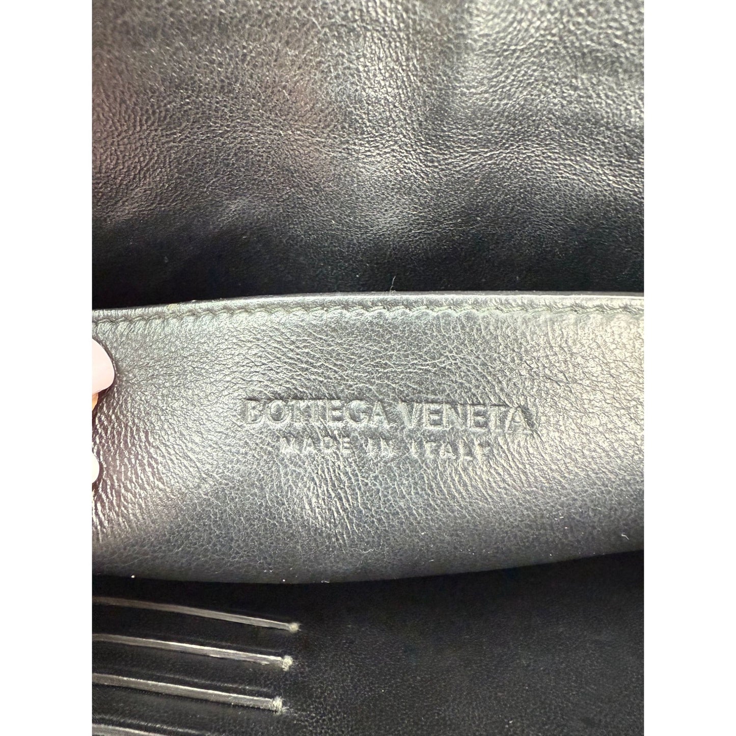 Bottega Veneta Black Leather Maxi Intreciato Document Case Wristlet Clutch Bag