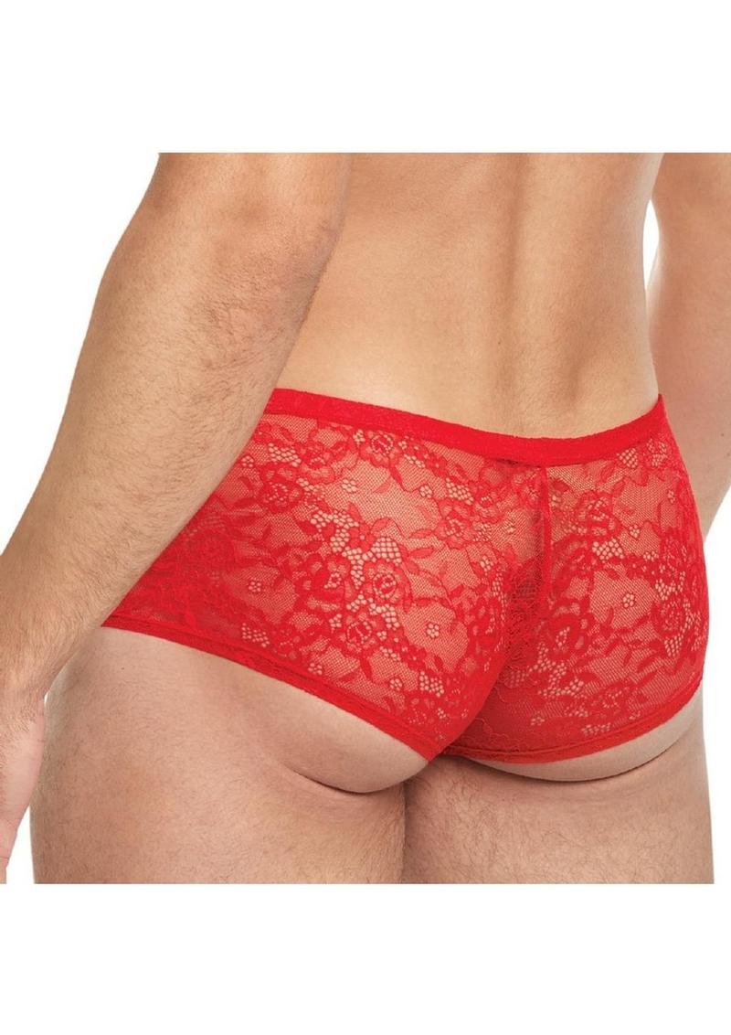 Lace King Low Rise Lace Trunks for Men Sheer Breathable Men’s Underwear