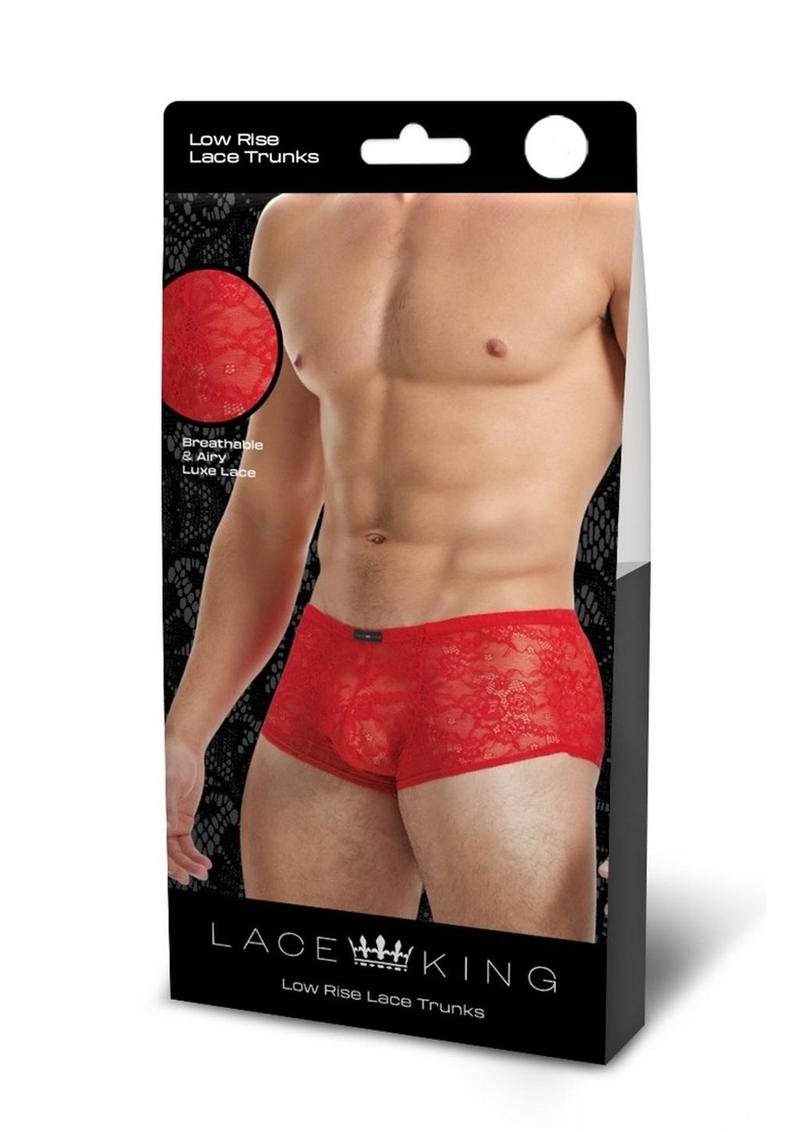 Lace King Low Rise Lace Trunks for Men Sheer Breathable Men’s Underwear