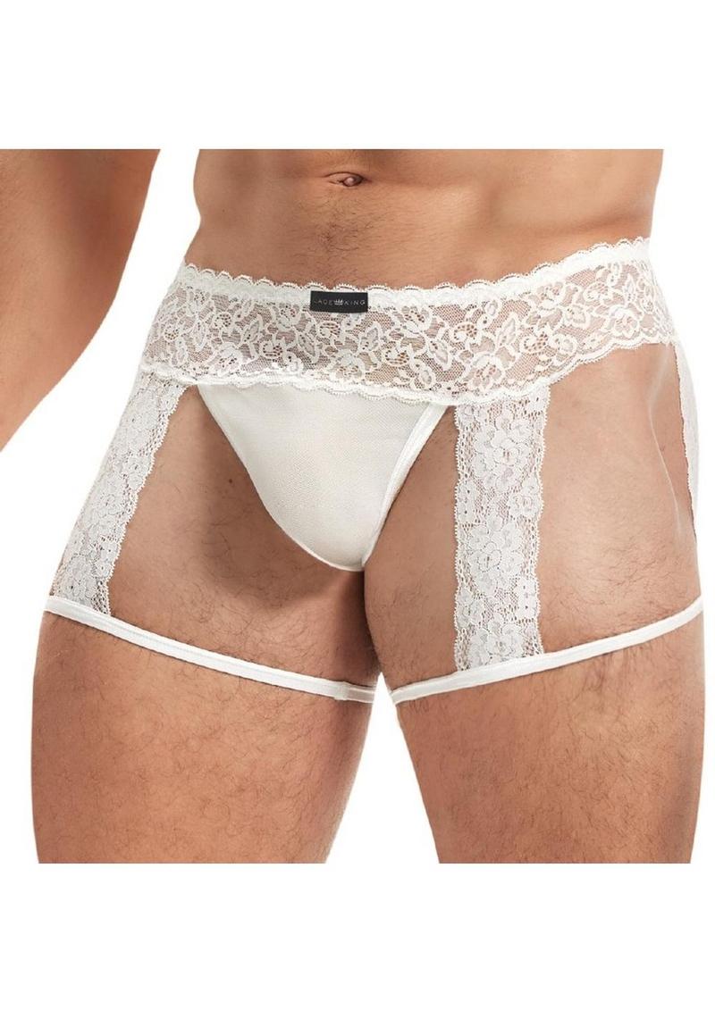 Lace King Men’s Lace And Mesh Garter Panty Seductive Lingerie