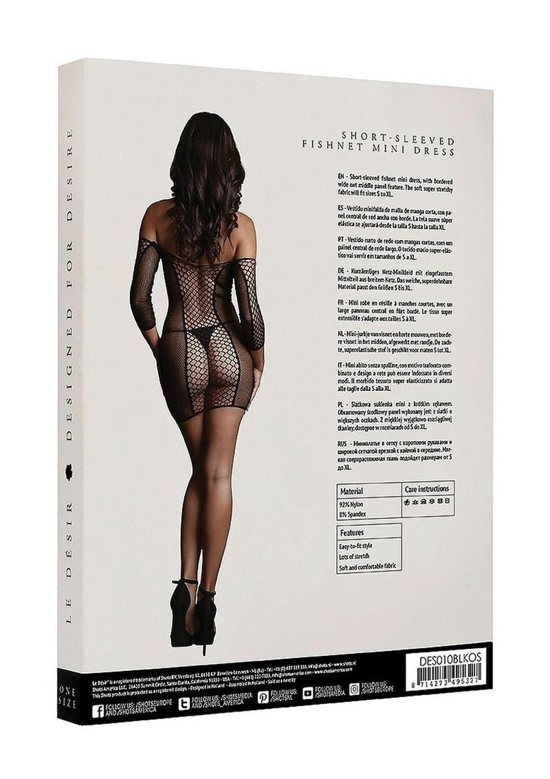 Le Désir Short  With Sleeved Fishnet Mini Dress