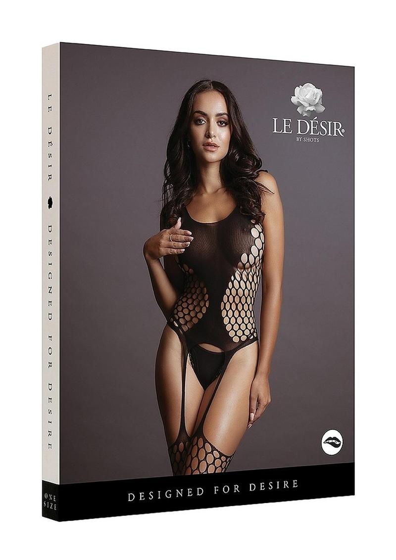 Le Désir Black Fishnet Suspender Bodystocking