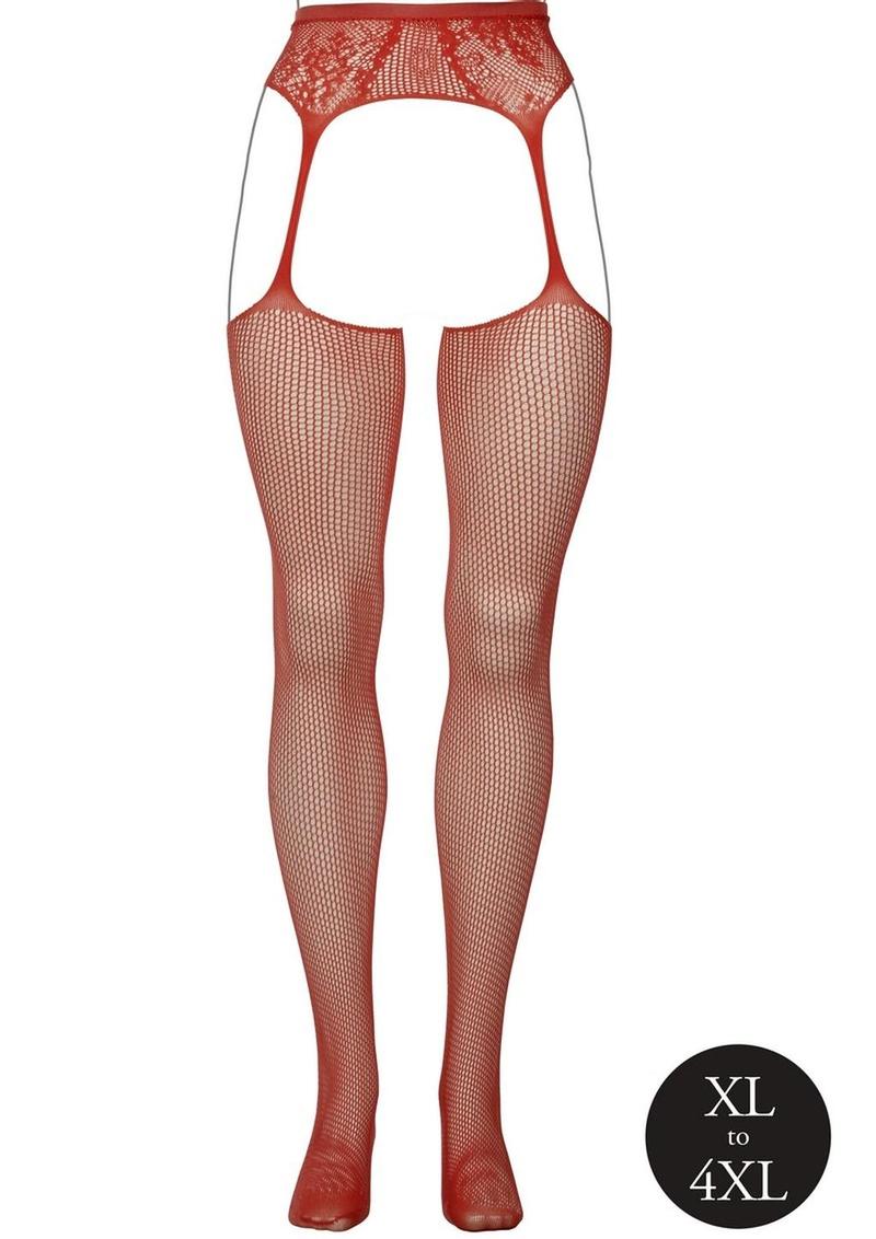 Le Désir Fishnet and Lace Garterbelt Stocking