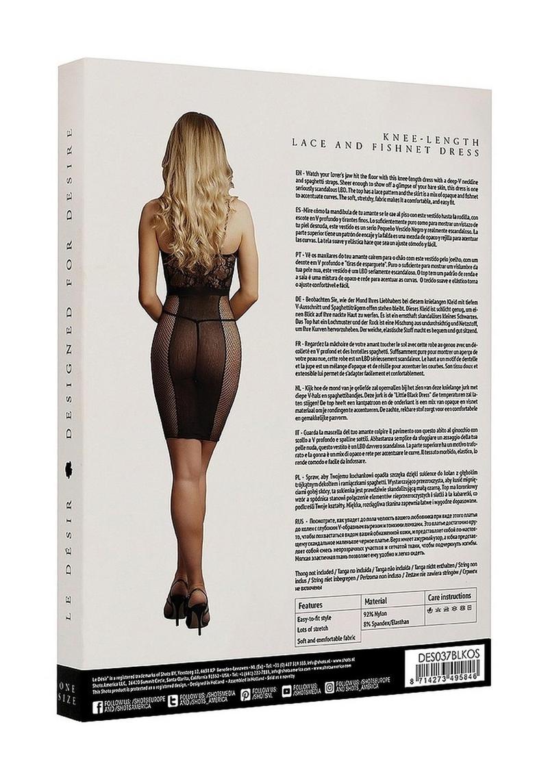 Le Désir Knee Fishnet Dress With Length Lace