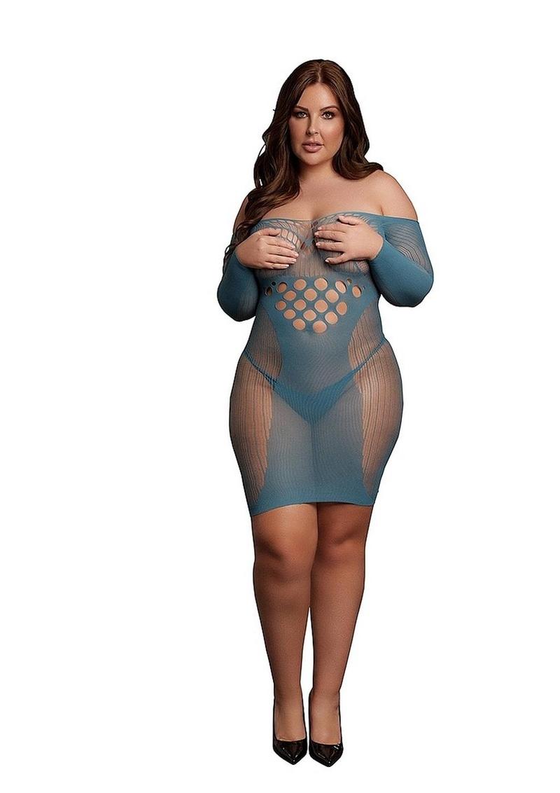 Le Désir Long Sleeved Net Mini Dress - One Size