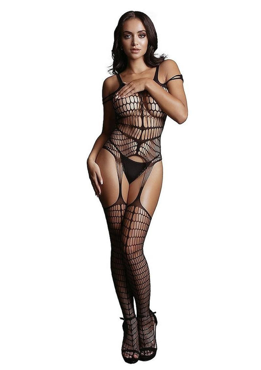 Le Desir Shredded Bodystocking - Black