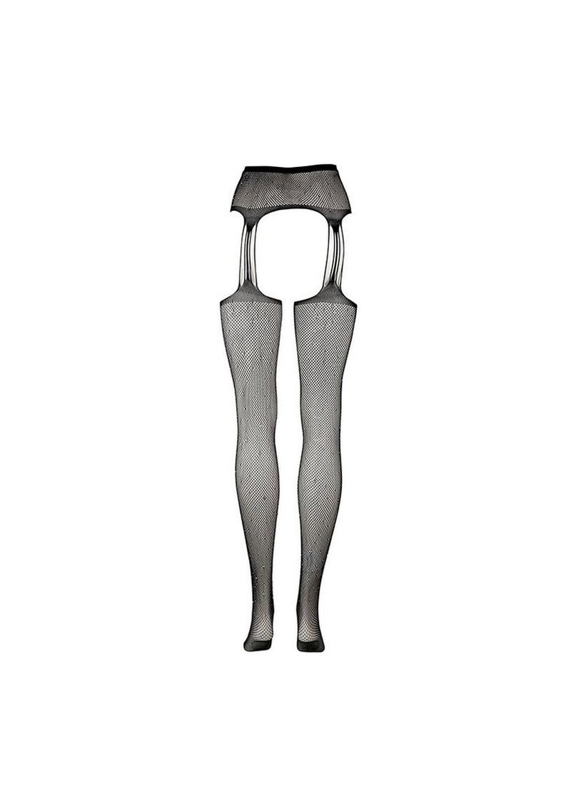 Le Désir Rhinestone Suspender Pantyhose One Size