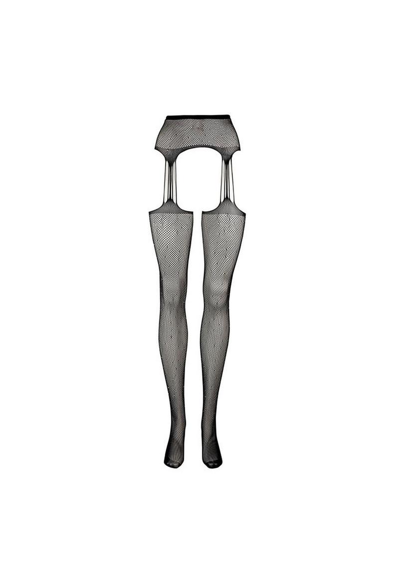 Le Désir Rhinestone Suspender Pantyhose One Size