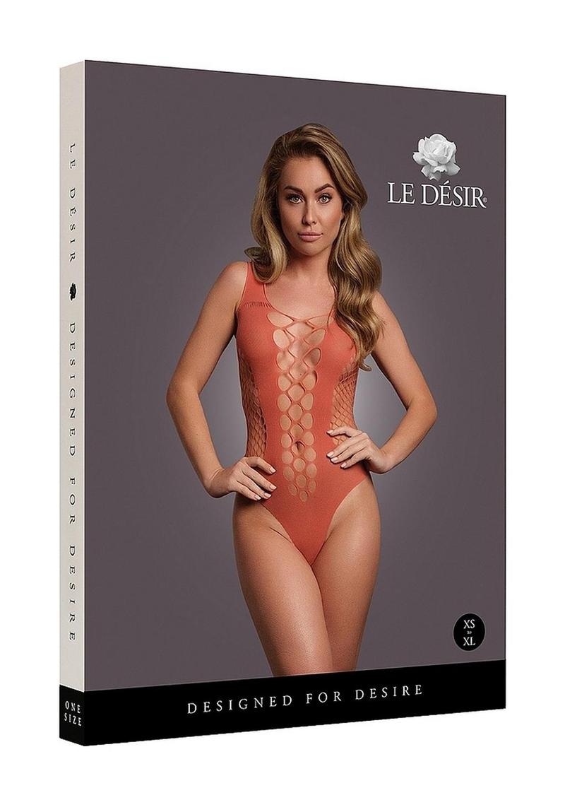 Le Désir V-neck Teddy with Opaque Panels - One Size