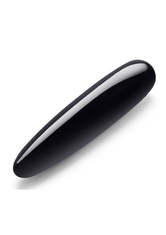 Le Crystal Slim Wand Obsidian Pleasure Tool With Silicone Ring