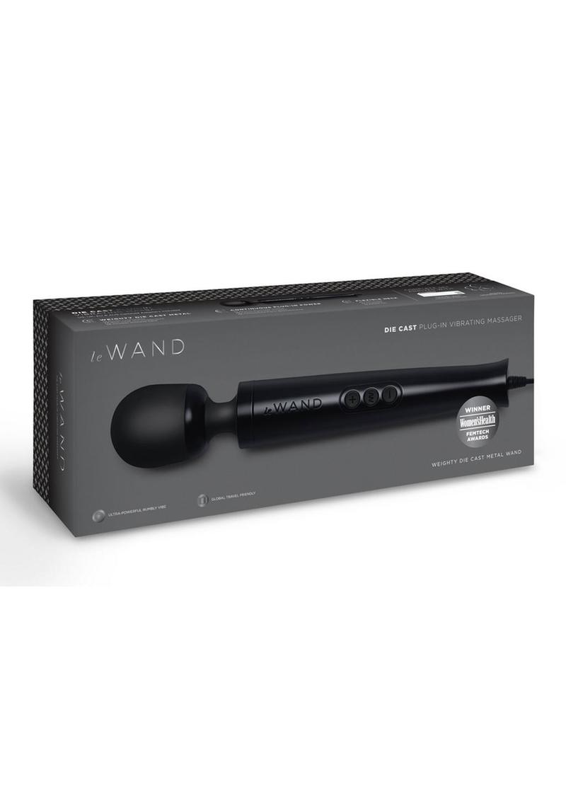 Le Wand Die Cast Plug-in Vibrating Massager – Black