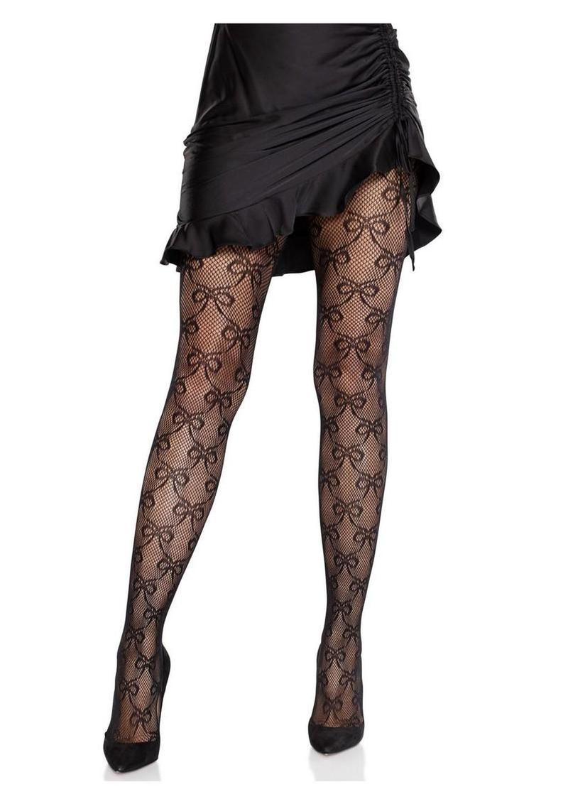 Bow Net Tights Sheer Fishnet Pantyhose