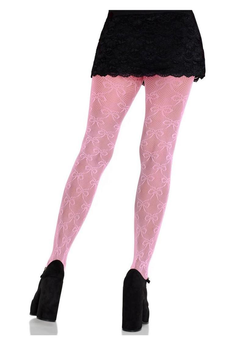 Bow Net Tights Sheer Fishnet Pantyhose