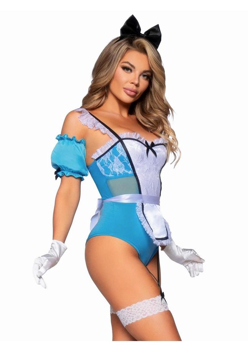 Curious Miss Alice Lace-Trimmed Garter Bodysuit