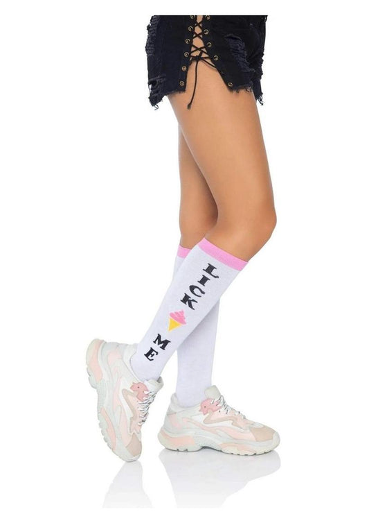 Leg Avenue Lick Me Knee High Socks