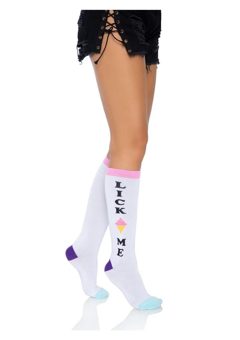 Leg Avenue Lick Me Knee High Socks