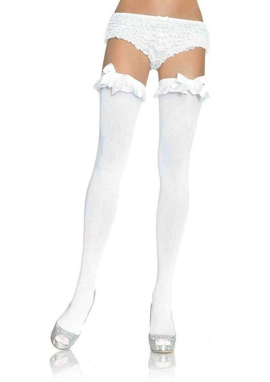 Leg Avenue Nylon Over-the-Knee With Ruffle Bow