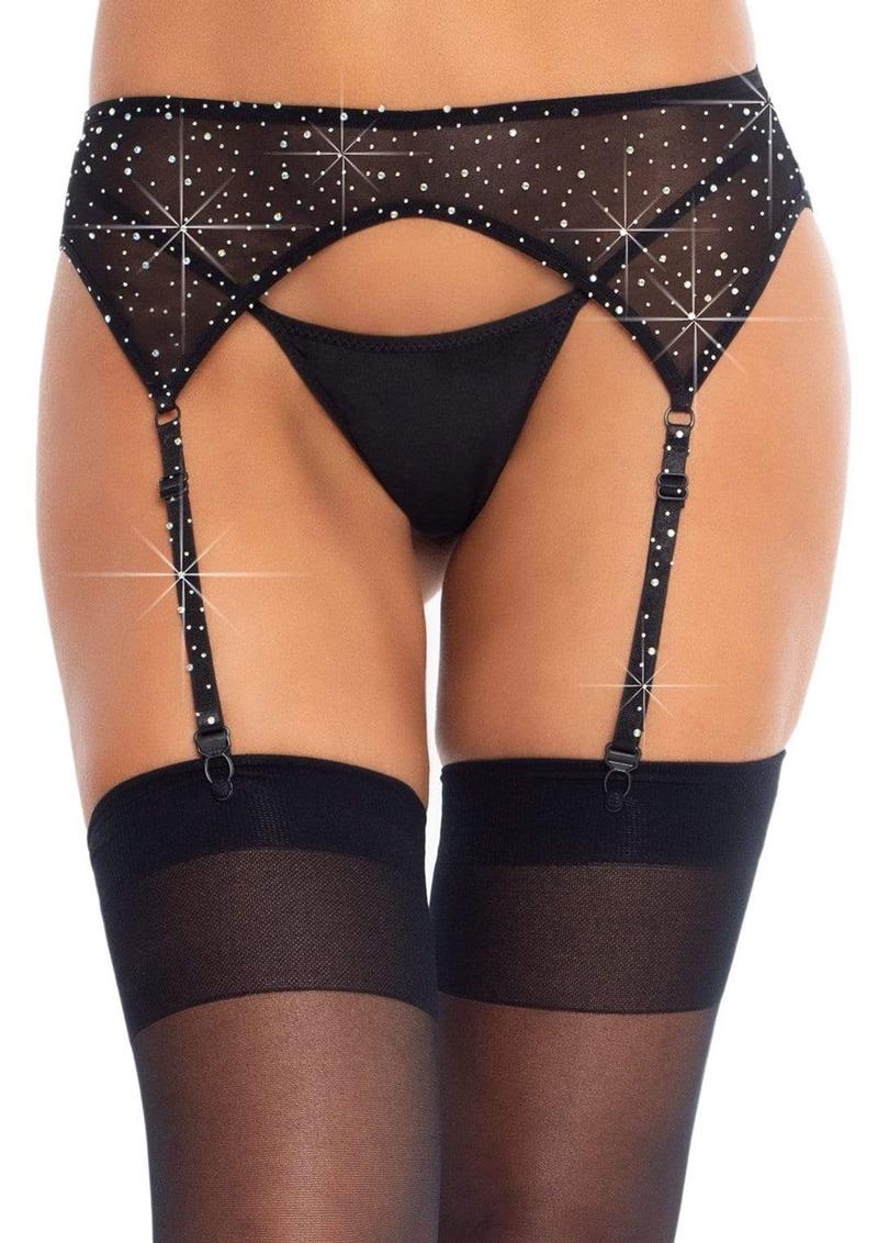 Leg Avenue Rhinestone Garter Belt With Adjustable Straps