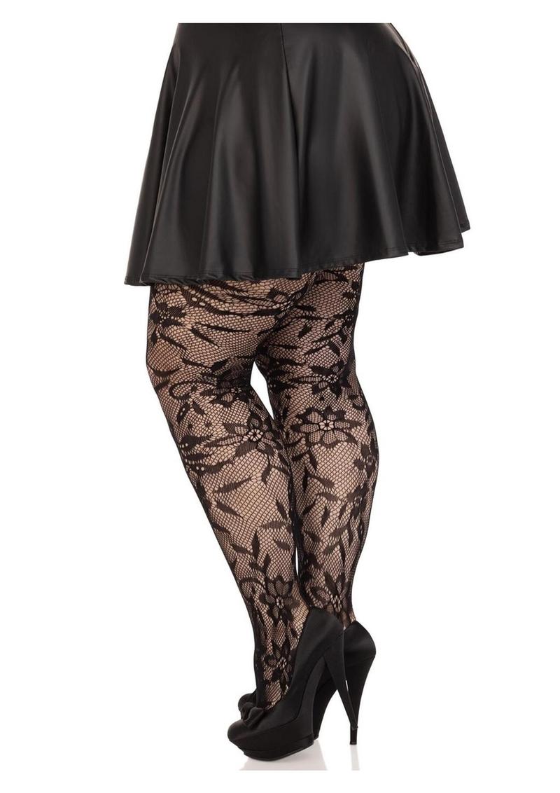 Leg Avenue Floral Lace Tights For Comfortable Fit