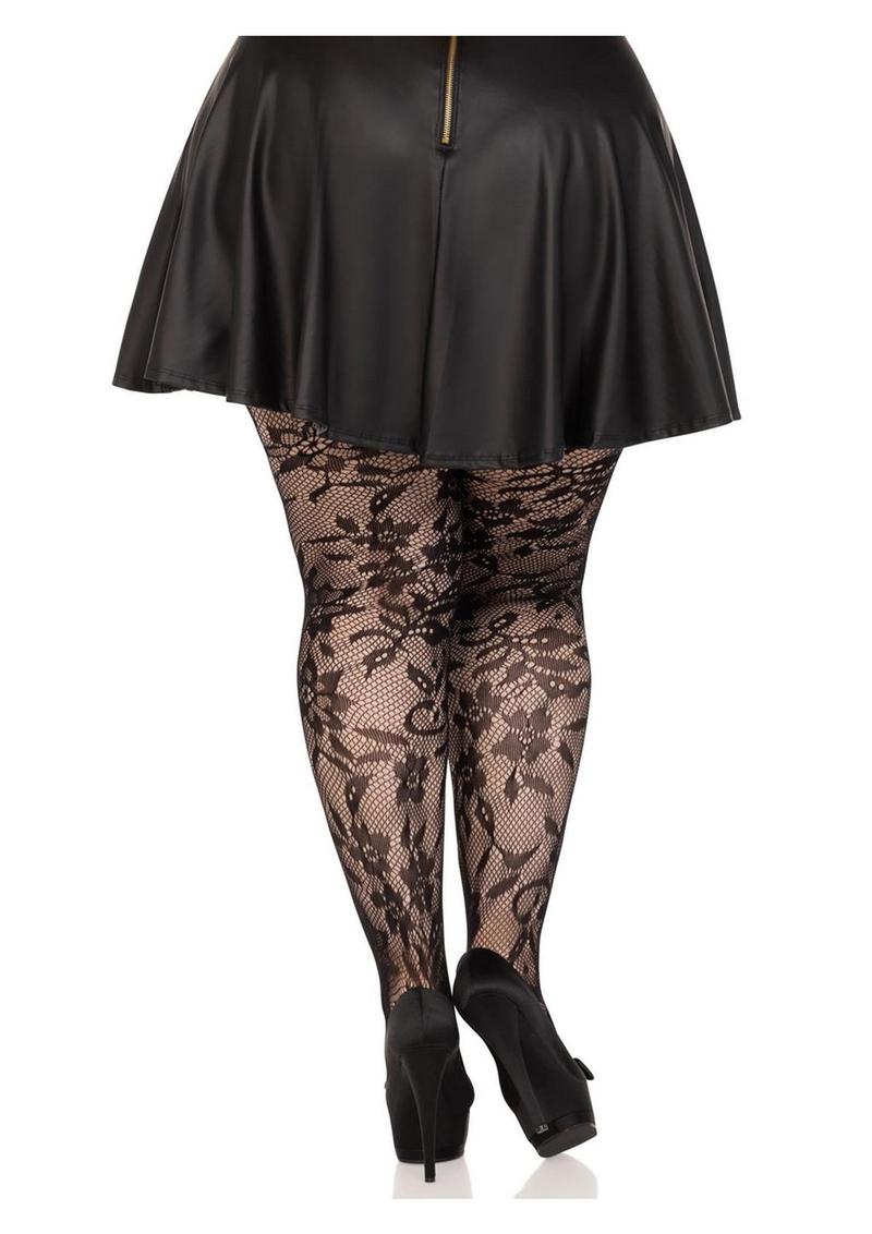 Leg Avenue Floral Lace Tights For Comfortable Fit