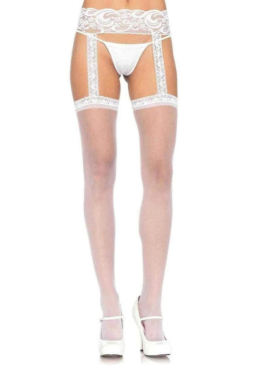 Leg Avenue Sheer Thigh-High With Versatile Lace Garter Belt