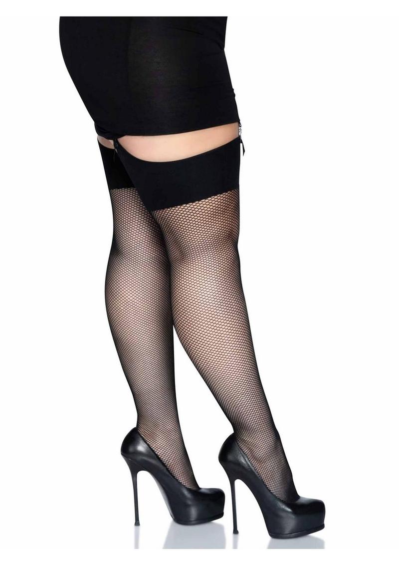 Spandex Fishnet Stockings With Comfort Wide Band Top