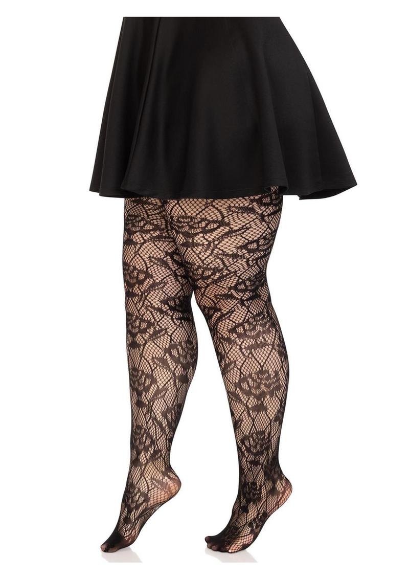 Leg Avenue Wild Rose Tights Net