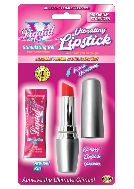 Liquid V Vibrating Lipstick Kit with Stimulating Gel