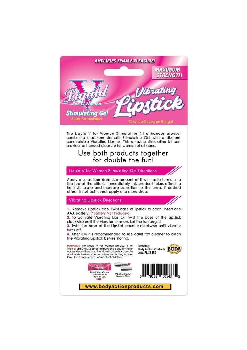 Liquid V Vibrating Lipstick Kit with Stimulating Gel