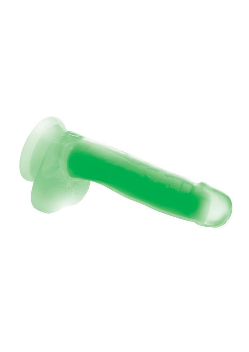 LolliCock Glow Dual-Density Silicone Glow-in-the-Dark Dildo with Balls