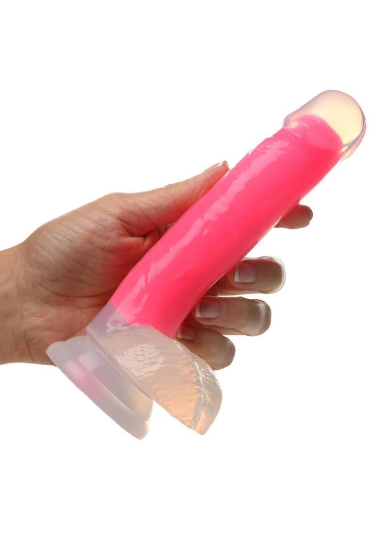 LolliCock Glow Dual-Density Silicone Glow-in-the-Dark Dildo with Balls