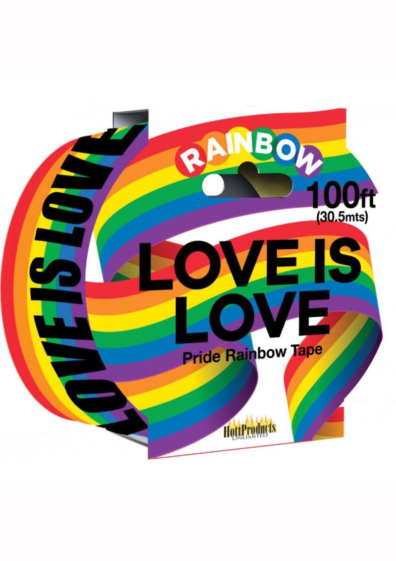 Love is Love Rainbow Pride Tape 100ft Multicolor Celebration Tape