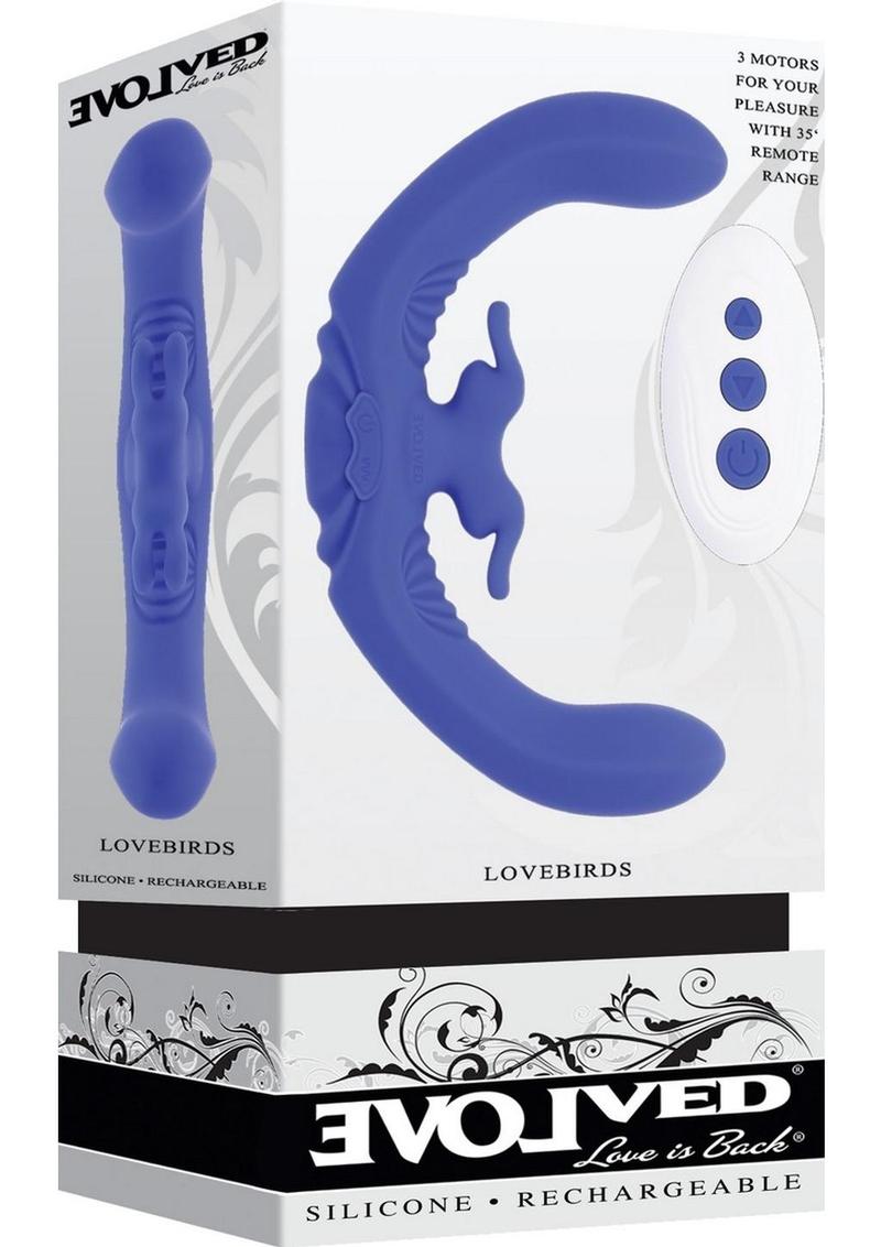 Evolved Lovebirds Silicone Dual Vibrator With Remote Control