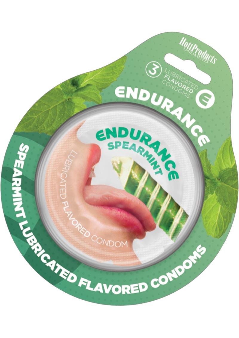 Endurance Spearmint Flavored Lubricated Condoms Pack