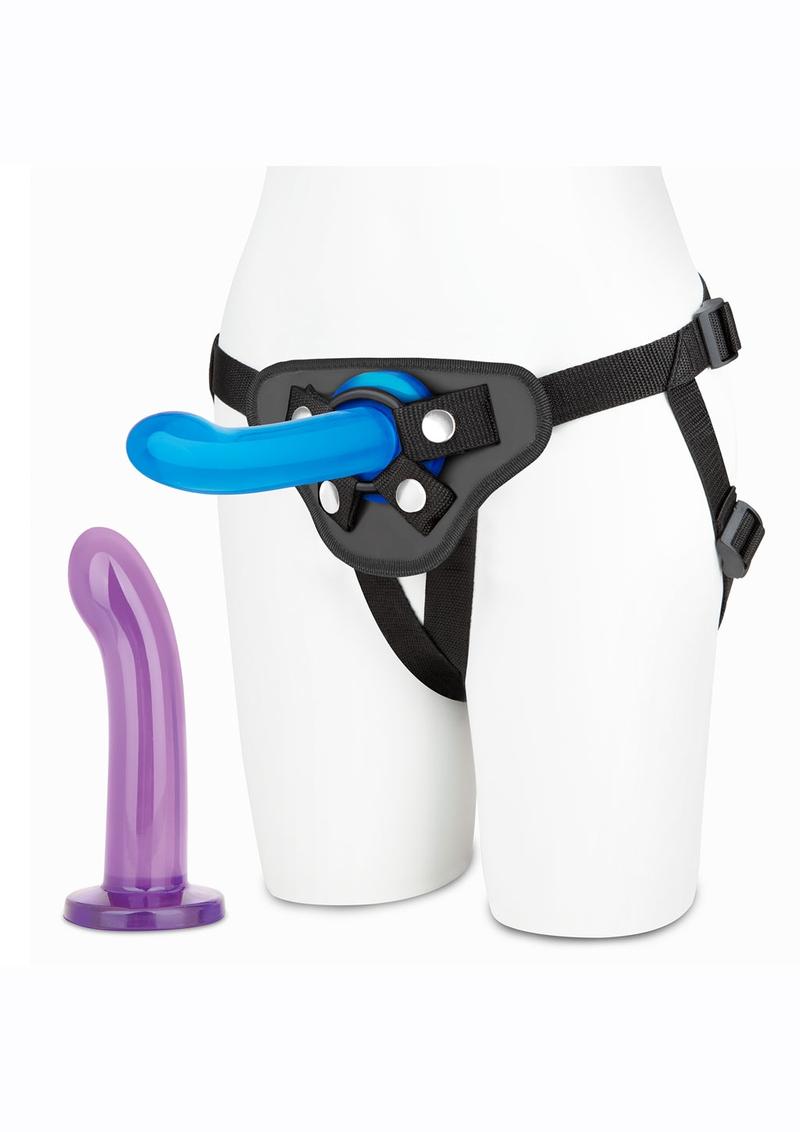 Lux Fetish 3PC Beginners Strap-On Pegging Set Slim G and P-Spot Dildos