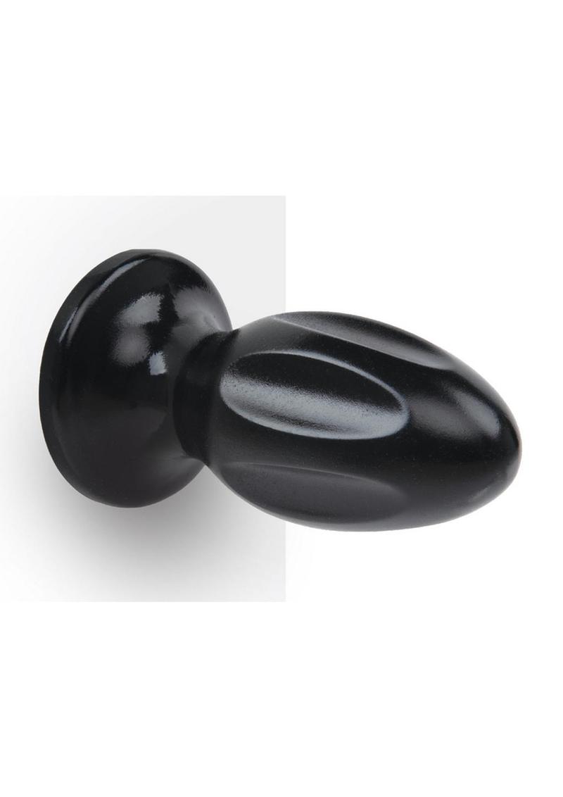 Lux Fetish Grooved Butt Plug Black
