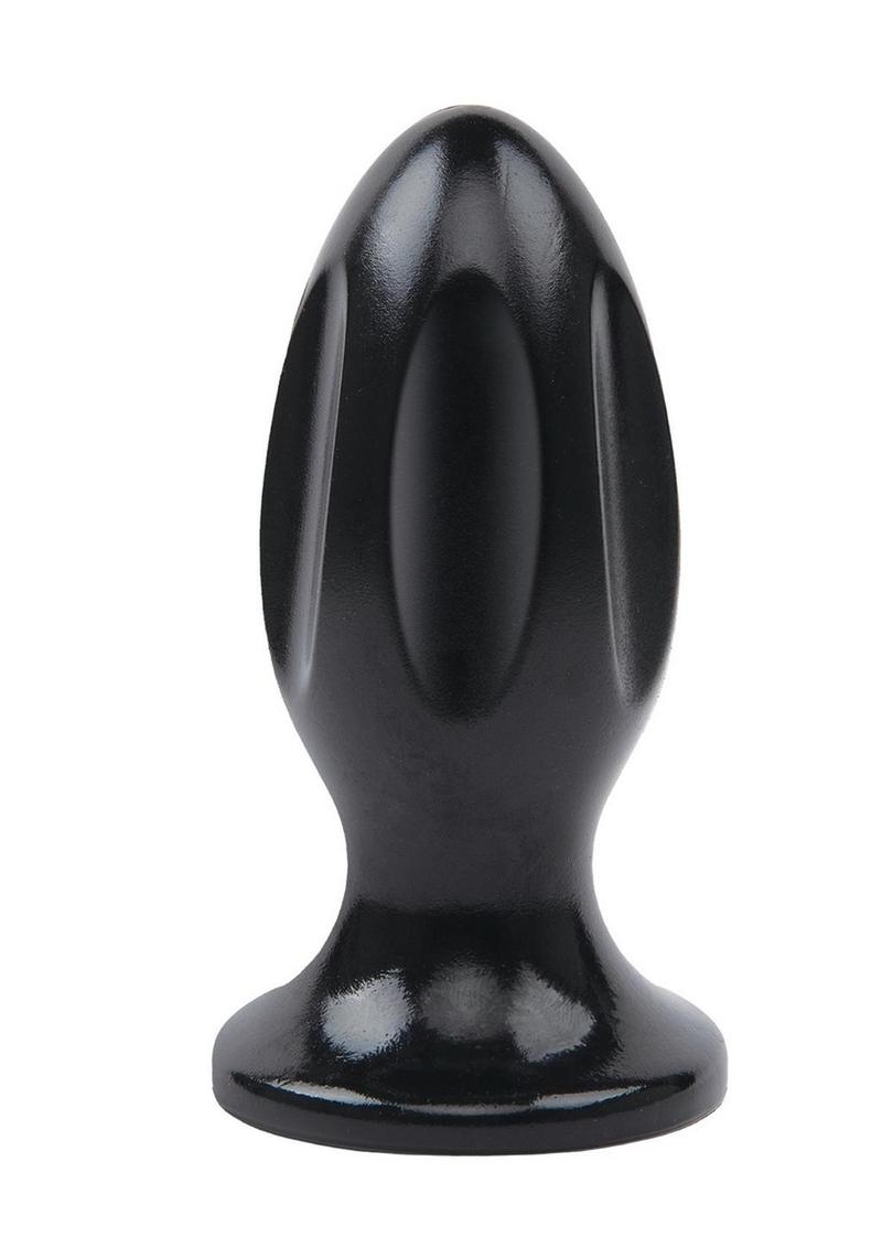 Lux Fetish Grooved Butt Plug Black