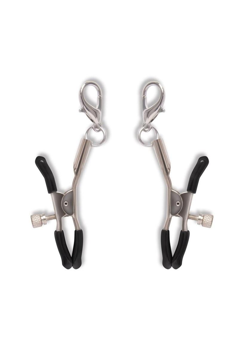 Lux Fetish Interchangeable Collar And Nipple Clips Set