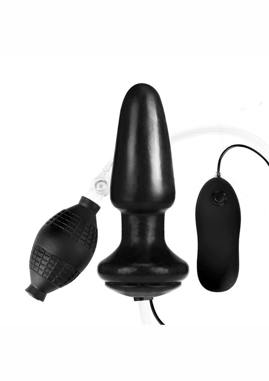 LuxFetish 4 Inch Inflatable Vibrating Butt Plug With Remote