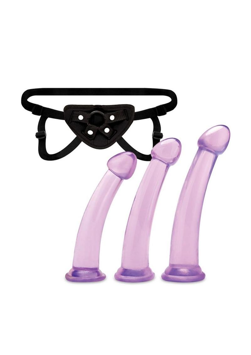 Lux Fetish Size Up 3-Piece Dildo And Harness Pegging Training Set