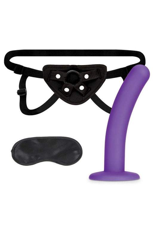 LUXFETISH Unisex Adjustable Strap-On Harness And Silicone Dildo