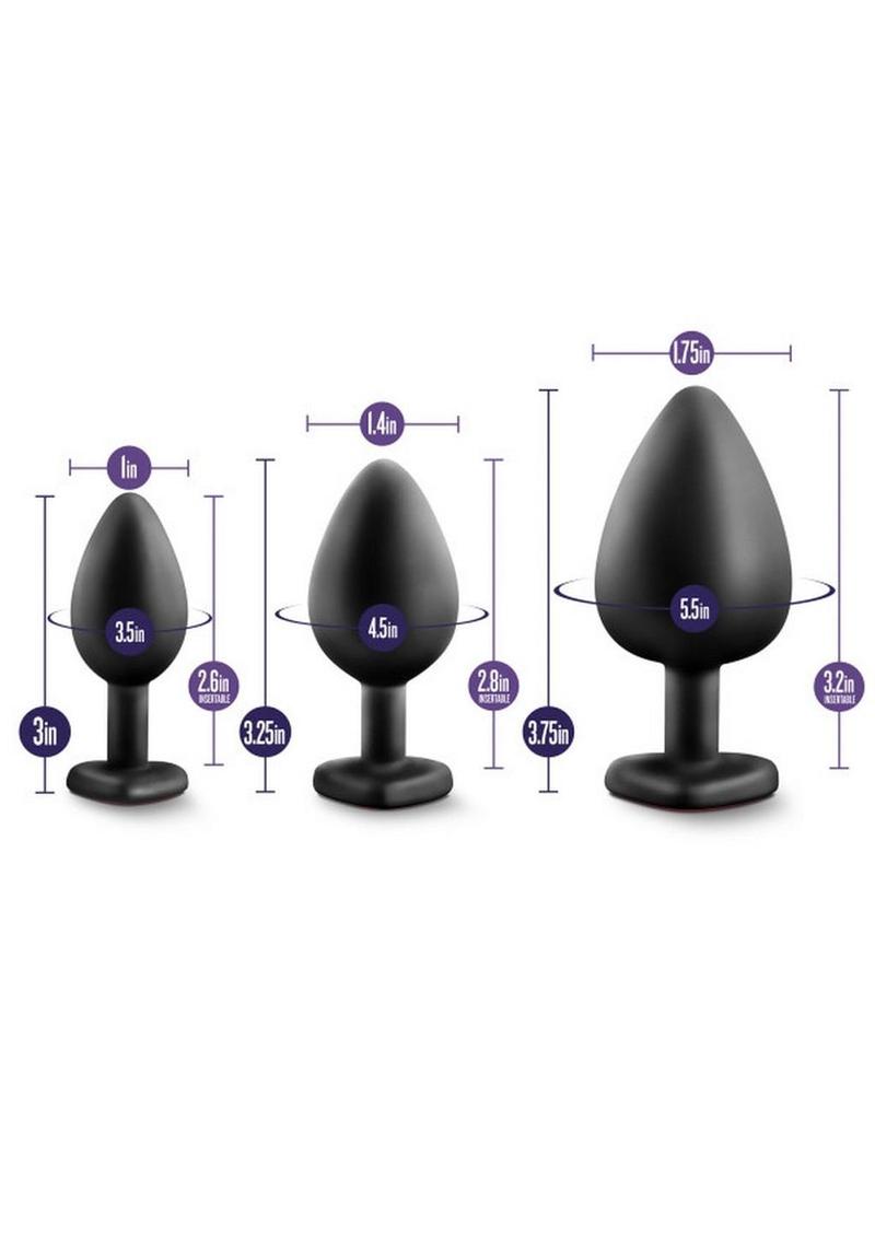 Luxe Bling Butt Plugs Training Kit With Red Gems