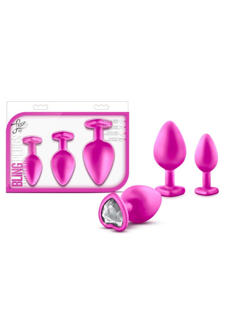 Luxe Bling Plugs Silicone Training Kit with White Gems