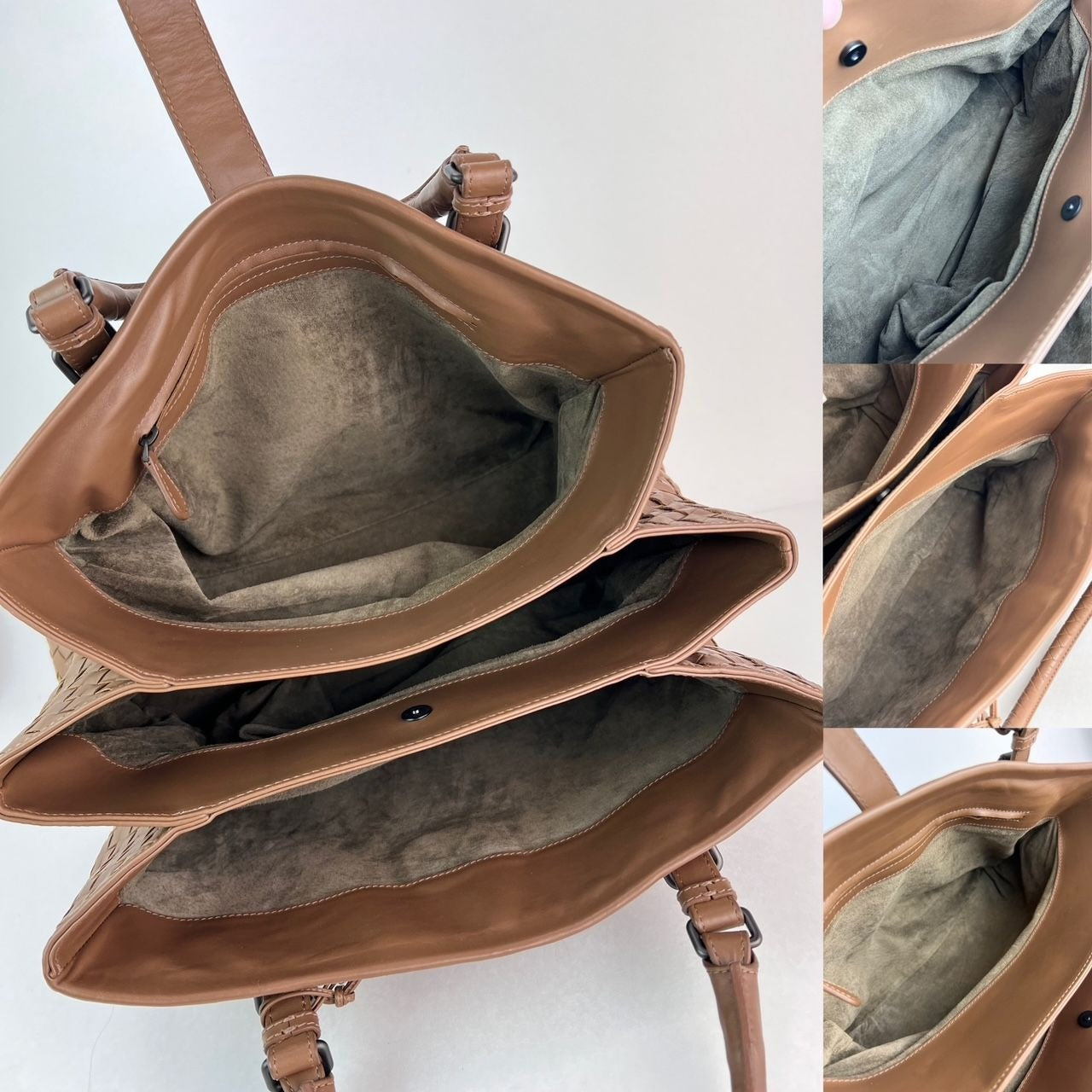 Bottega Veneta Roma Intrecciato Nappa Brown Shoulder Bag