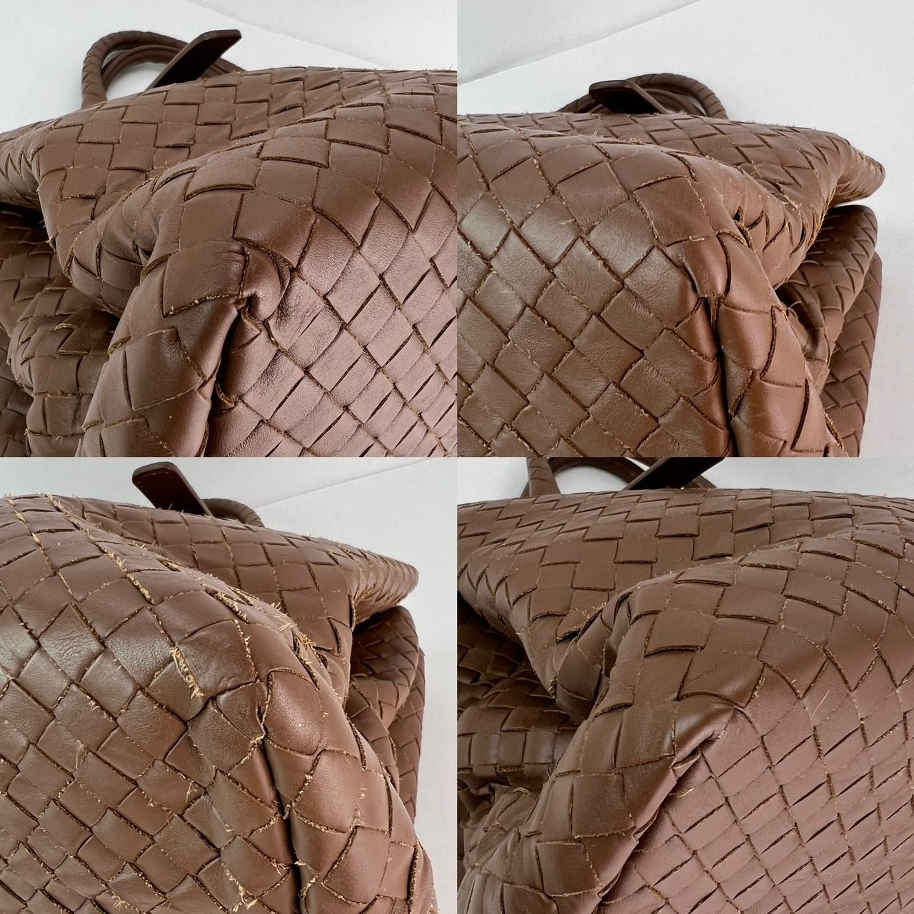 Bottega Veneta Roma Intrecciato Nappa Brown Shoulder Bag