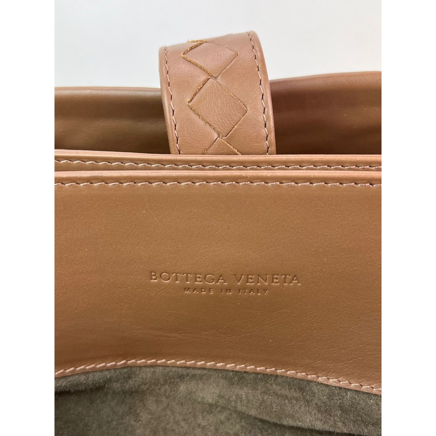 Bottega Veneta Roma Intrecciato Nappa Brown Shoulder Bag