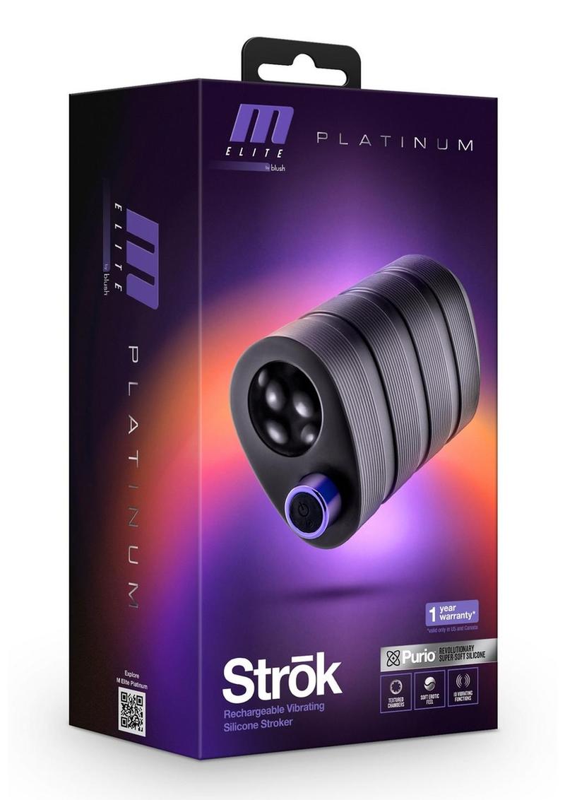 M Elite Platinum Strok Silicone Dual-End Pussy Masturbator